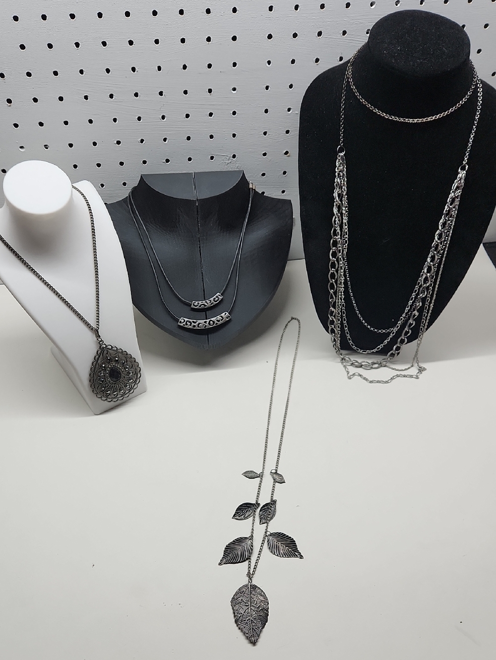 Mixed Bundle Of Gunmetal Necklaces